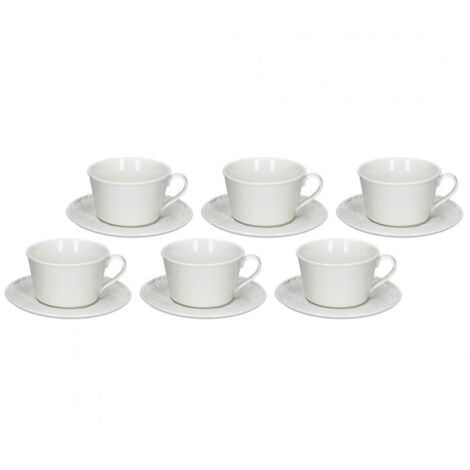 LA PORCELLANA BIANCA Set mit 6 Bosco-Teetassen – weiß, 180 ml