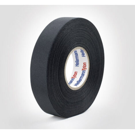 HellermannTyton HTAPE-PROTECT250-PET-BK 712-10003 Gewebeklebeband   (L x B) 25 m x 19 mm 1 St. (1/2)