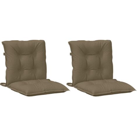 Stuhlkissen für niedrige Rückenlehne, Set von 2, meliert Taupe, Stoff