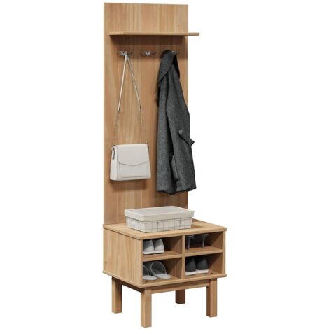 vidaXL OTTA Eingangsregal aus massivem Kiefernholz braun 50x40x160 cm