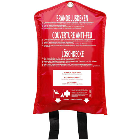 Feuerlöschdecke 160x180cm, Brandschutzdecke aus Glasfaser (1/5)