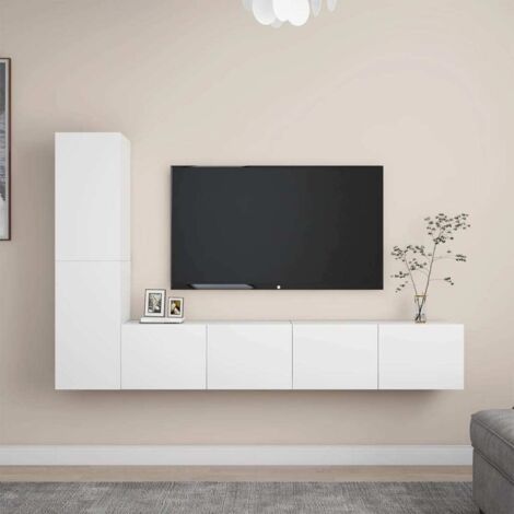 4-tlg. TV-Schrank-Set Weiß Holzwerkstoff vidaXL