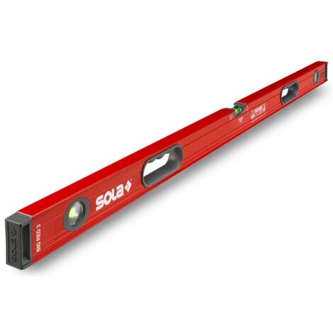 Aluminium Wasserwaage BIG RED 3 – 180cm – patentierte SOLA-FOCUS-Libellen – bruchfeste Acrylglas-Blocklibellen – hohe Messpräzision (1/5)