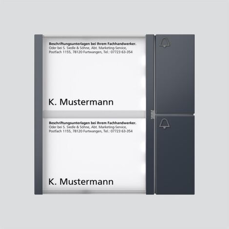 Siedle Modul Türkintercom anthrazit mit zwei Tasten (1/2)