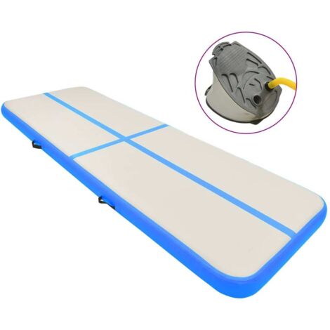 vidaXL Inflatable Gymnastics Mat with Pump 500x100x20 cm PVC Blue