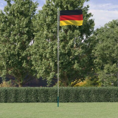 Flagge von Deutschland und 6,23 m Aluminium-Mast