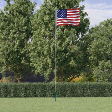 vidaXL USA-Flagge mit 6,23 m Aluminiummast