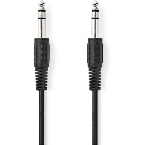 Stereo audiokabel 635 mm hane 635 mm hane nickelplaterad 200 m rund svart etikett (1/3)