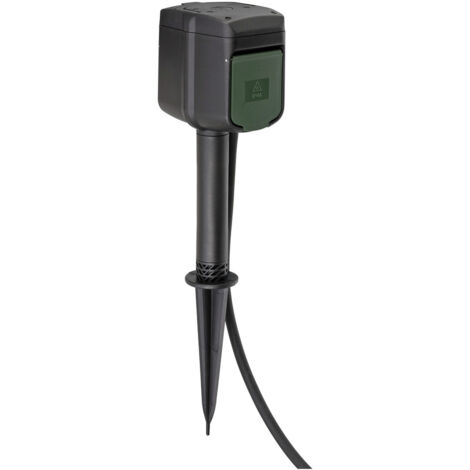 Brennenstuhl 1154540600 Gartensteckdose 2fach  Schwarz mit Erdspieß, per App steuerbar