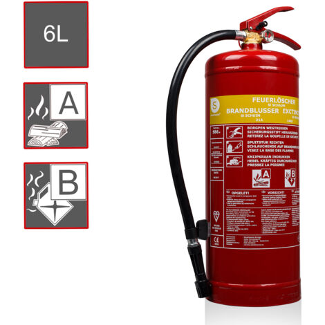 Schaumfeuerlöscher, Brandklassen A, B, Manometer, 6 Liter