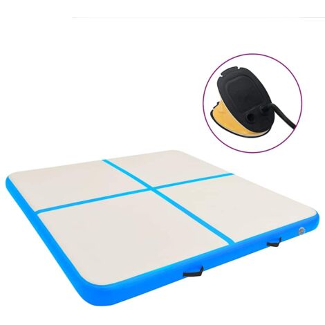 vidaXL Inflatable Gymnastics Mat with Pump 200x200x10 cm PVC Blue