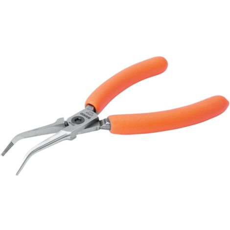 Bahco Kompakte Spitzzangen mit um 45º gebogener Spitze und orangefarbenen PVC-Griffen 141 mm