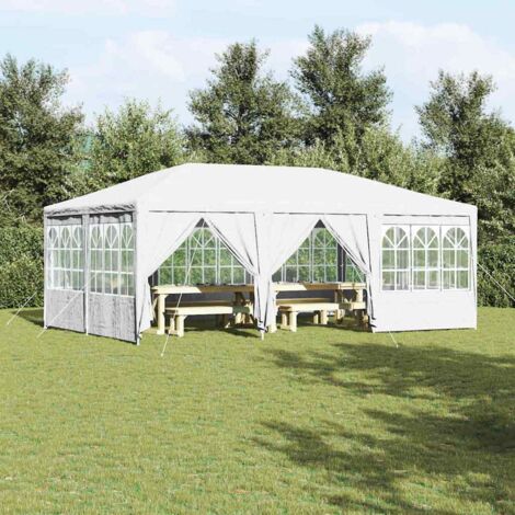 Party-Zelt Weiß 600 x 400 x 266 cm Polyester und Stahl vidaXL