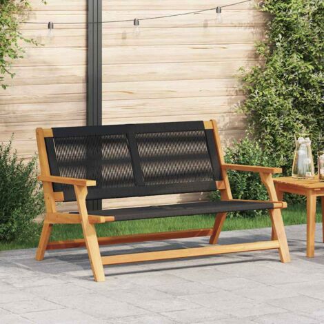 Gartenbank Schwarz 76x122x73 cm Massivholz Akazie vidaXL117438