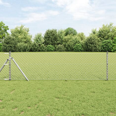 Zaun vidaxl chain link fence verzinkt 250x60 cm