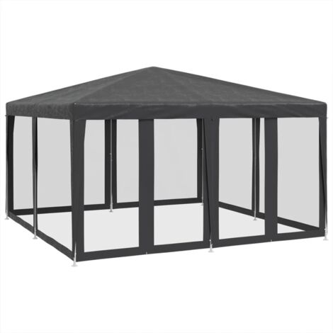 Partyzelt mit 8 Mesh-Seitenteilen Anthrazit 4x4 m HDPE vidaXL