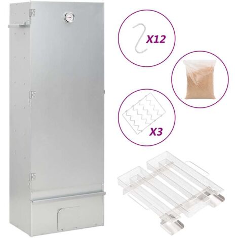 vidaXL Räucherofen mit Kaltrauchgenerator Verzinkter Stahl
