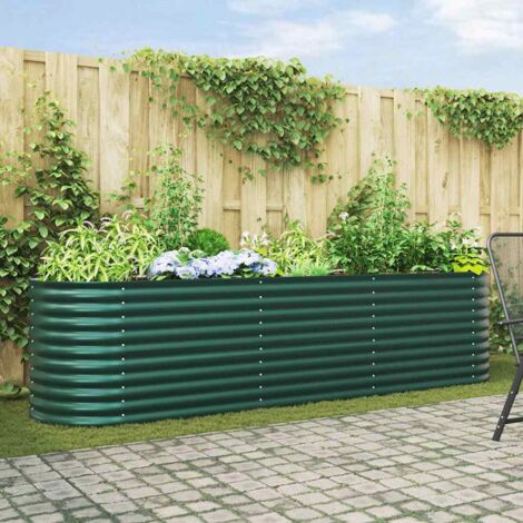 Hochbeet Grün 320x80x81 cm Verzinkter Stahl vidaXL831327
