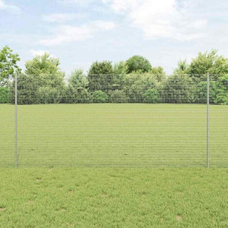 Schweißdrahtzaun mit 44 U-Posts Silber 1,2x50 m Stahl vidaXL331370