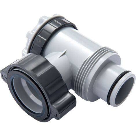 Bestway® Ersatzteil Eckventil (hellgrau) mit Dichtung für Pools mit 38 mm Anschluss