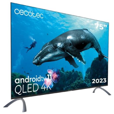 Cecotec QLED TV 75" Smart TV V2 Serie VQU20075, 4K UHD, Android Tv11, rahmenlos, Assistant de Voice Google und Chromecast, Dolby Vision &amp Atmos, HDR10, HBBTV, 2023. (1/5)