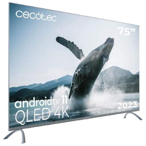 Cecotec QLED TV 75" Smart TV V3+ Serie VQU30075+S, 4K UHD, Android Tv11, rahmenlos, Assistant de Voice Google und Chromecast, Dolby Vision & Atmos, HDR10, HBBTV, 2023. (1/5)