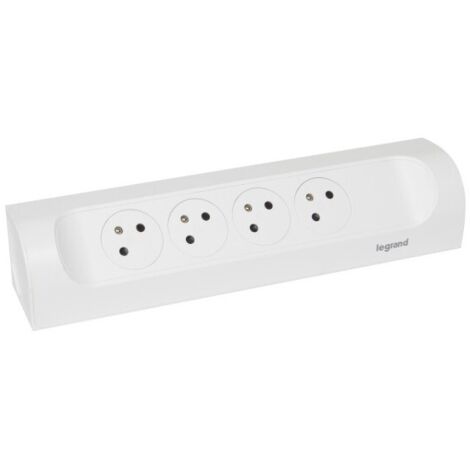 Legrand 049408 Winkelsteckdosenleiste Legrand Weiß Ausgestattet mit 4 Steckdosen 2P+E Aufputz – 16 A – 230 V – zum Verdrahten (1/3)