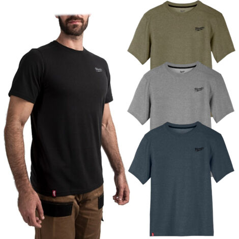 Milwaukee Arbeits T-Shirt grau, komfortabel und atmungsaktiv (1/4)
