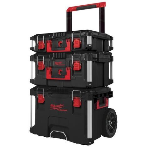 Milwaukee PACKOUT Modulares Aufbewahrungssystem Schwarz und Rot