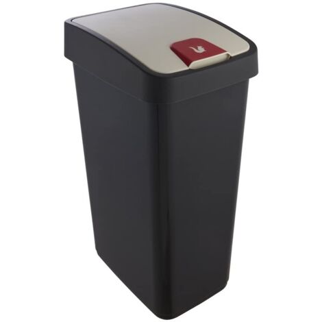 Premium -Mülldose mit Klappdeckel, weicher Touch, 45 l, Magne, Graphitgrau (1/5)