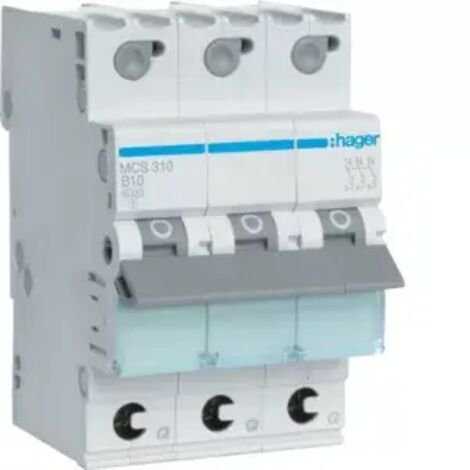 Hager LS-Schalter 3polig 6kA C-10A 3M QC MCS310 (1/2)