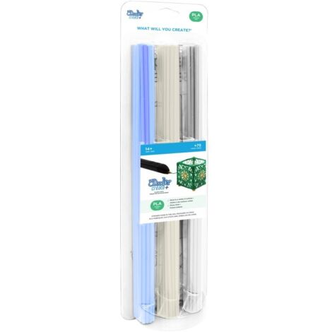 3Doodler CREATE PLA FILAMENT 3 FARBEN PL-CLEAR-75 Polymilchsäure (PLA) Fluoreszierend Blau, Transparent, Weiß 2 g (1/5)