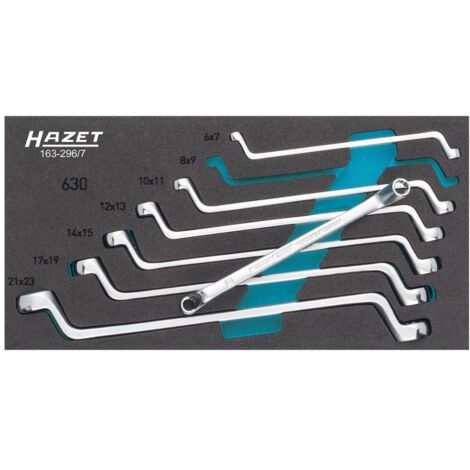 Hazet Doppel-Ringschlüssel Satz, Außen-Doppel-Sechskant Profil, 6 x 7 - 21 x 22, Anzahl Werkzeuge: 7 (1/5)