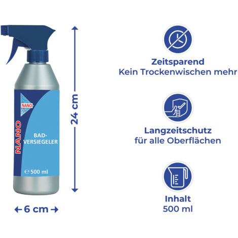 Maximex Nano Badversiegler 500 ml, Beugt Kalkflecken vor, Silber matt, transparent, Polyethylen silber (1/5)