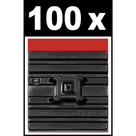 HellermannTyton FMB4APT-A-PA66HS-BK (100) Befestigungssockel selbstklebend 151-02219 flexibler Soc