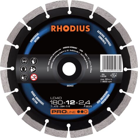 RHODIUS LD40, 1 Stück, 125 x 12,0 x 2,2 mm, Diamanttrennscheibe (1/2)