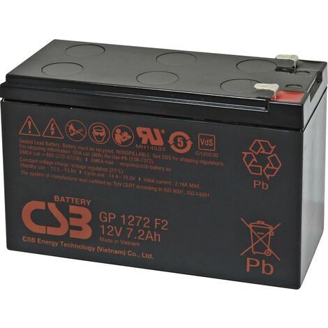 CSB Battery GP 1272 Standby USV GP1272F2 Bleiakku 12V 7.2Ah Blei-Vlies (AGM) (B x H x T) 150 x 97 x X843171 (1/5)