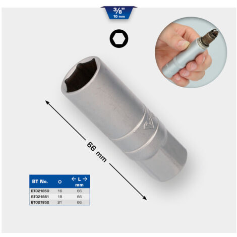 Zündkerzennuss brilliant tools chrom 66 mm 21 mm (1/5)
