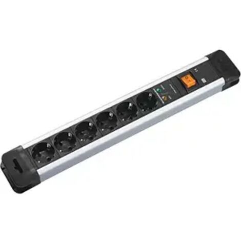 Bachmann CONNECT US Steckdosenleiste 6 Steckdosen schwarz silber (1/2)