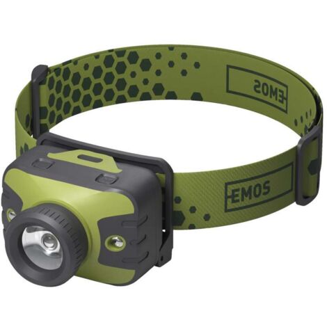 EMOS fokussierbare LED-Stirnlampe mit Rotlicht, wasserdicht, 5 Lichtmodi, 330lm Helligket, 200m Leuchtweite, 87h Leuchtdauer, CREE LED, P3539 (1/5)