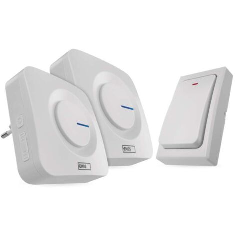 EMOS batterielose Türklingel, Funkklingel Set mit 2 Empfängern, 36 Melodien, 180m Reichweite, 4 Lautstärken bis 90 dB, P5731 (1/5)