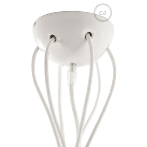 Elemente zur Lampenerstellung Creative Cables ceramic rosette 7 holes 50x50 cm weiß (1/5)