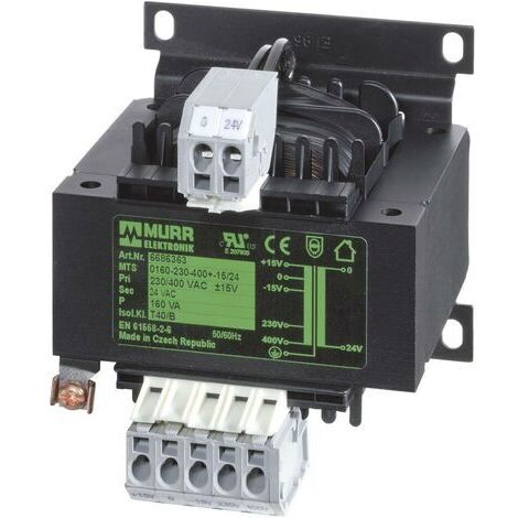 Murr Elektronik 6686341 Sicherheitstransformator 1 x 230 V, 400V 1 x 24 V/AC 63 VA D97365 (1/4)