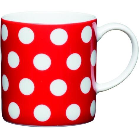 Kitchencraft Polka Dot Kaffeebecher, Keramik, Schwarz, 8 cm