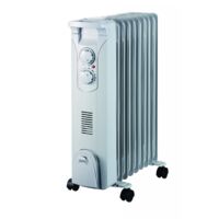 DEDRA Ölradiator 2000 W mit Lüfter – 9 Lamellen, Thermostat