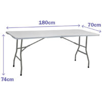 Table Klapptisch Marbueno Grau 70 x 74 x 180 cm