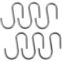 Set mit 6 Chrom-Lonardo-Haken „S“, 6,5 cm, Metaltex