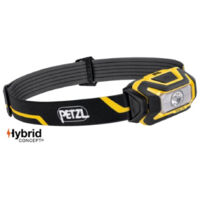 Petzl Aria 1R wiederaufladbare Stirnlampe schwarz gelb