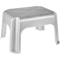 Tritthocker 36,5x30x24cm silber