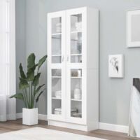 vidaXL Vitrine Weiß Ingenieurholz 82,5x30,5x185,5 cm